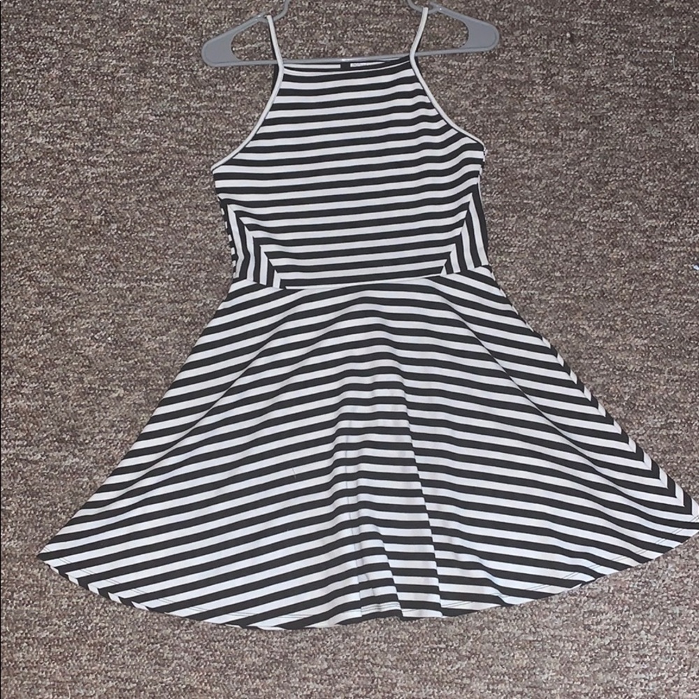 H&M black and white striped dress